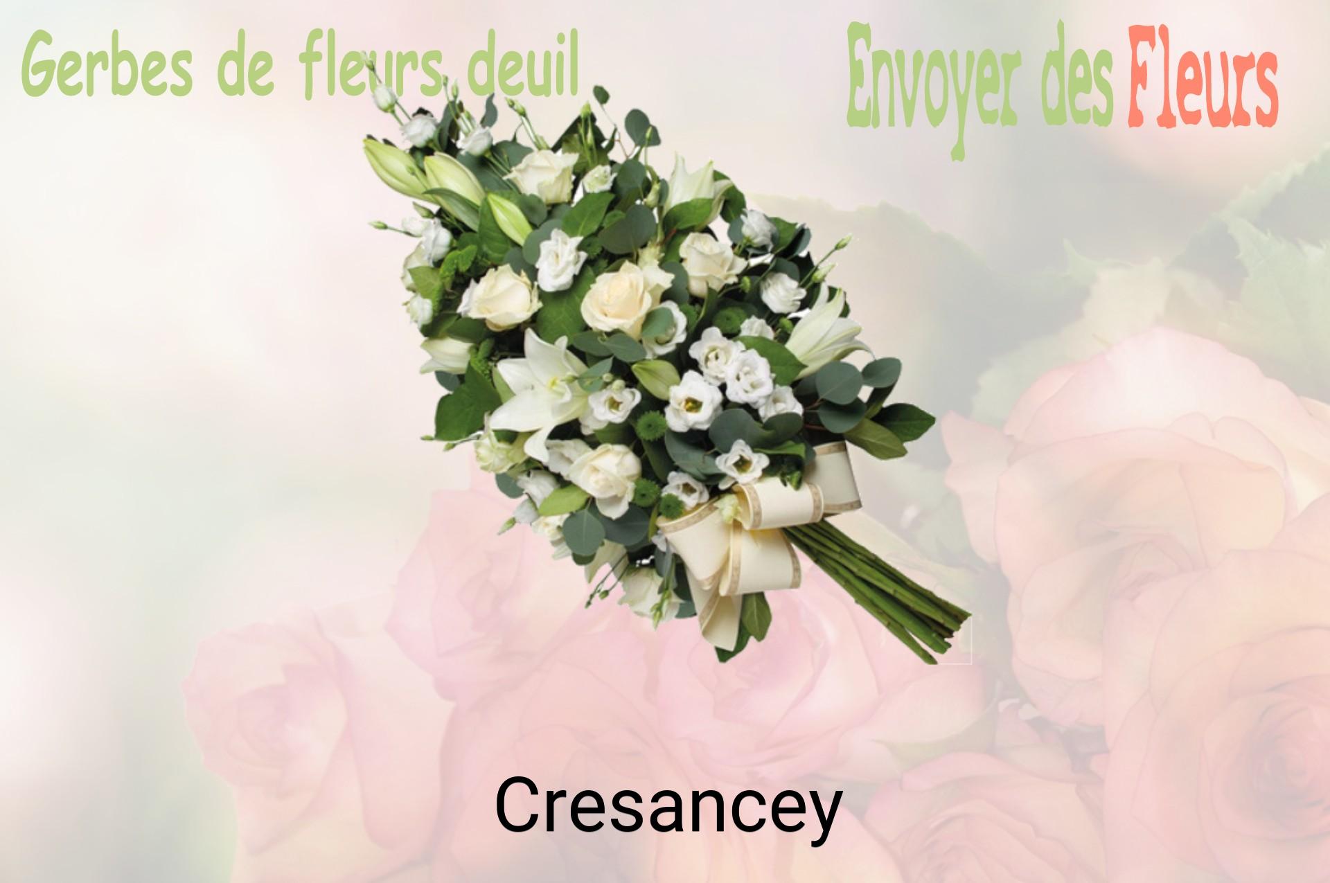 Gerbe de fleurs de deuil livrée à Cresancey